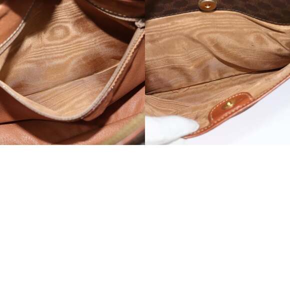 CELINE Macadam Canvas Shoulder Bag Pvc Leather Brown Gold - Picture 12 of 12